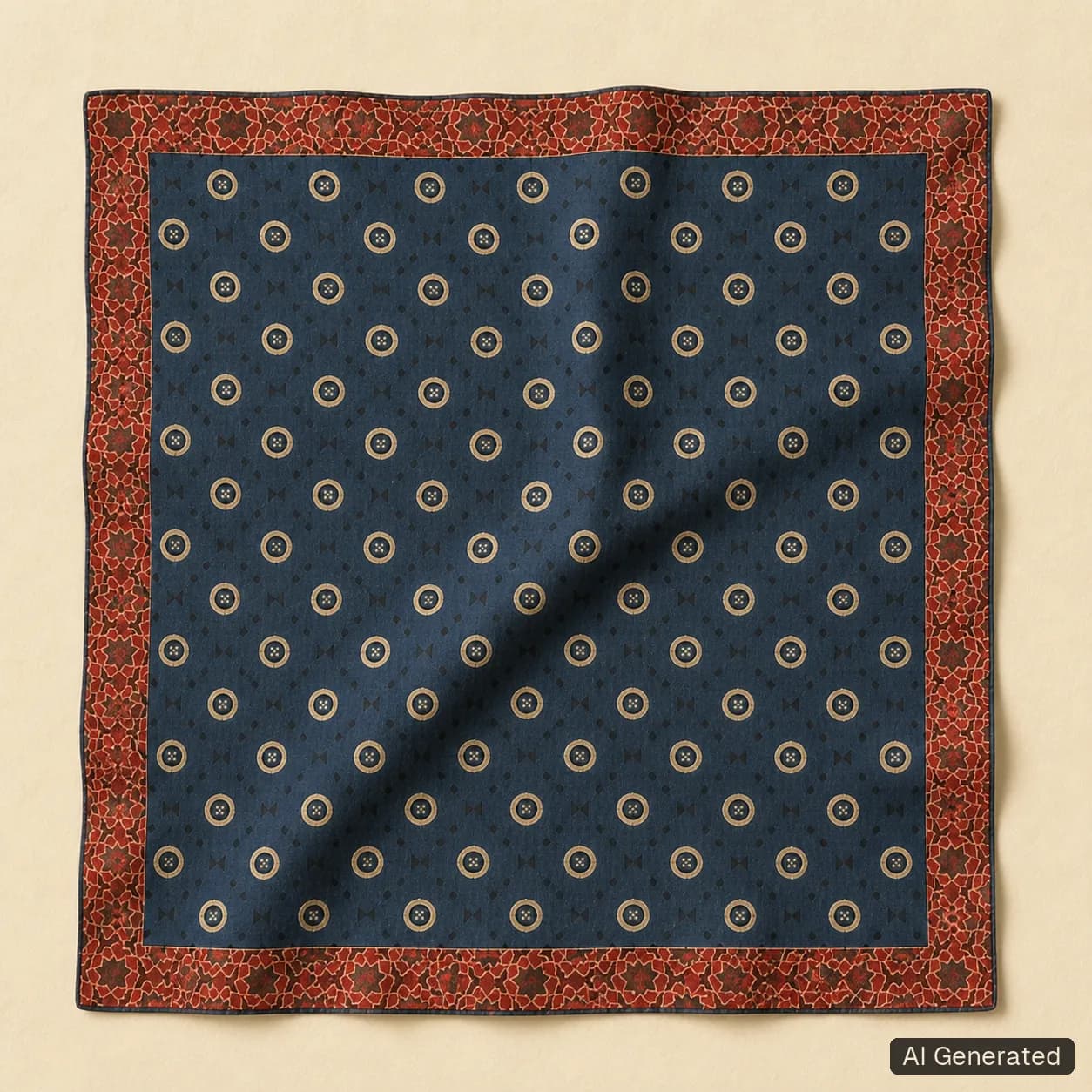 Open square scarf, Tropikera design 02; generated concept image