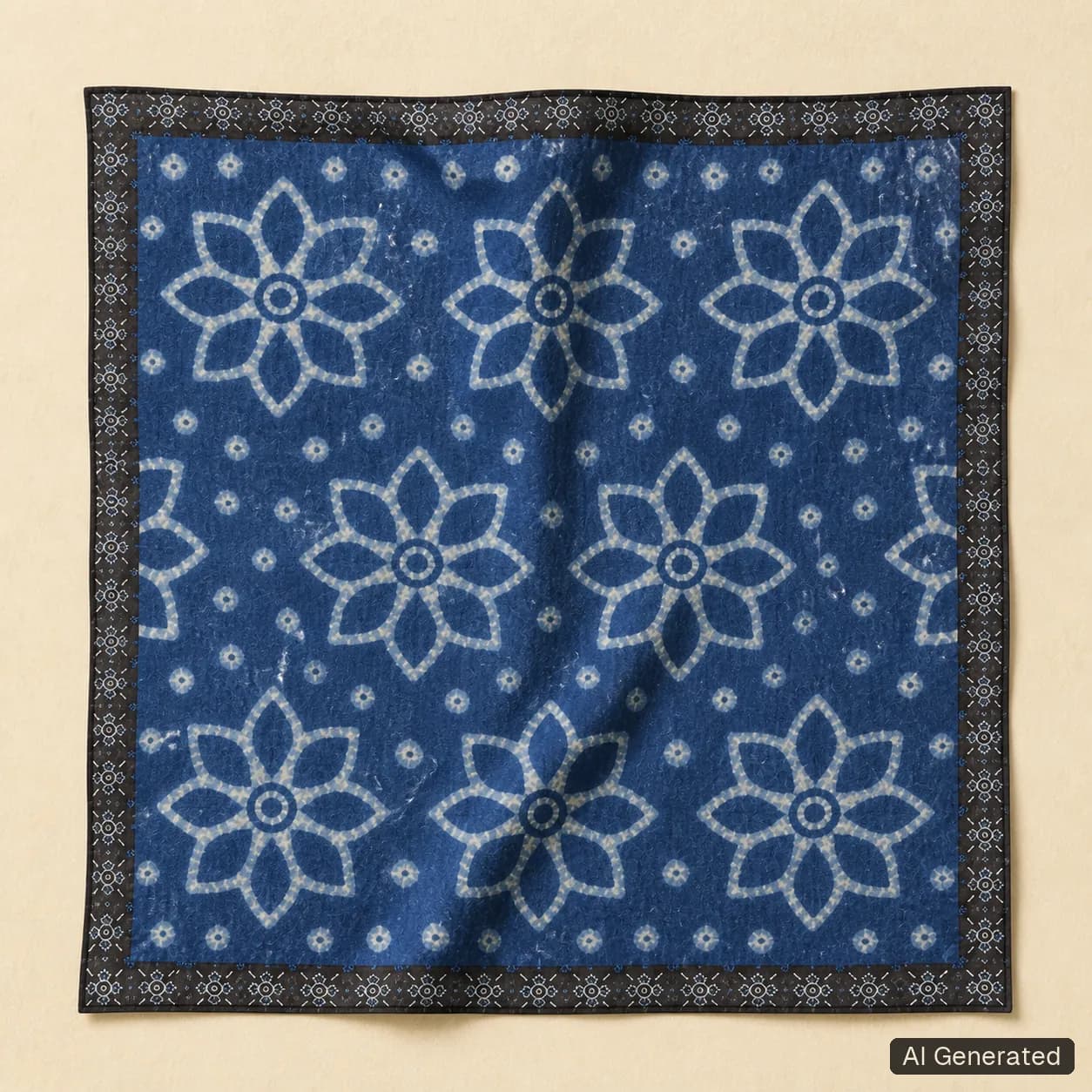 Open square scarf, Tropikera design 04; generated concept image