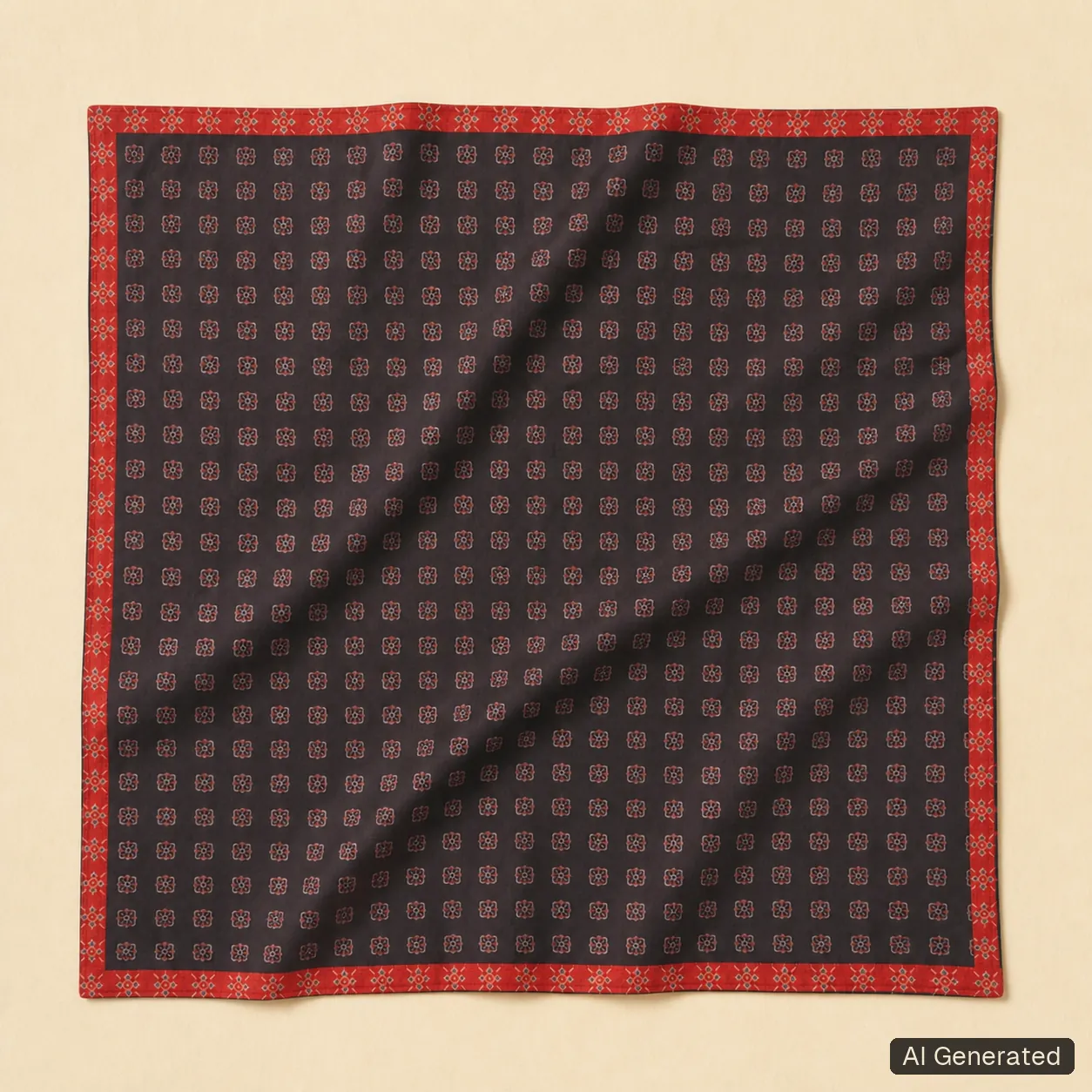 Open square scarf, Tropikera design 06; generated concept image