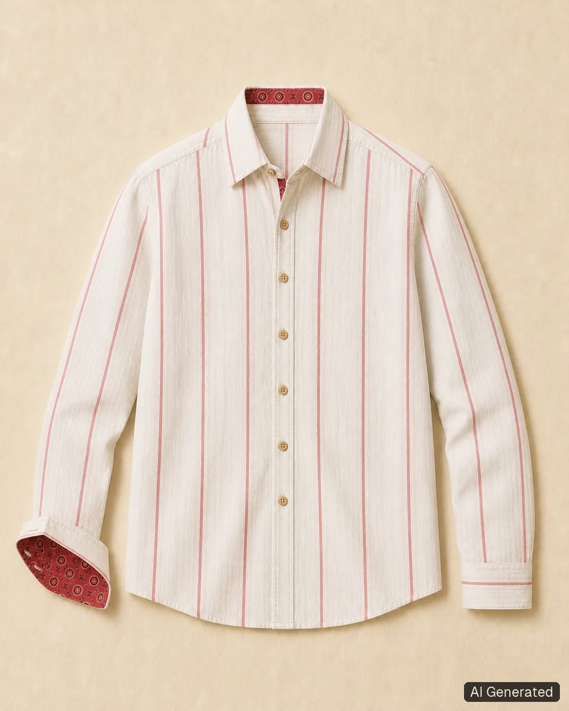 Long-sleeved shirt shown from the front, Tropikera design 12; generated concept image