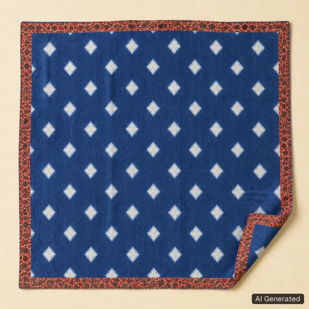 Open square scarf, Tropikera design 15; generated concept image