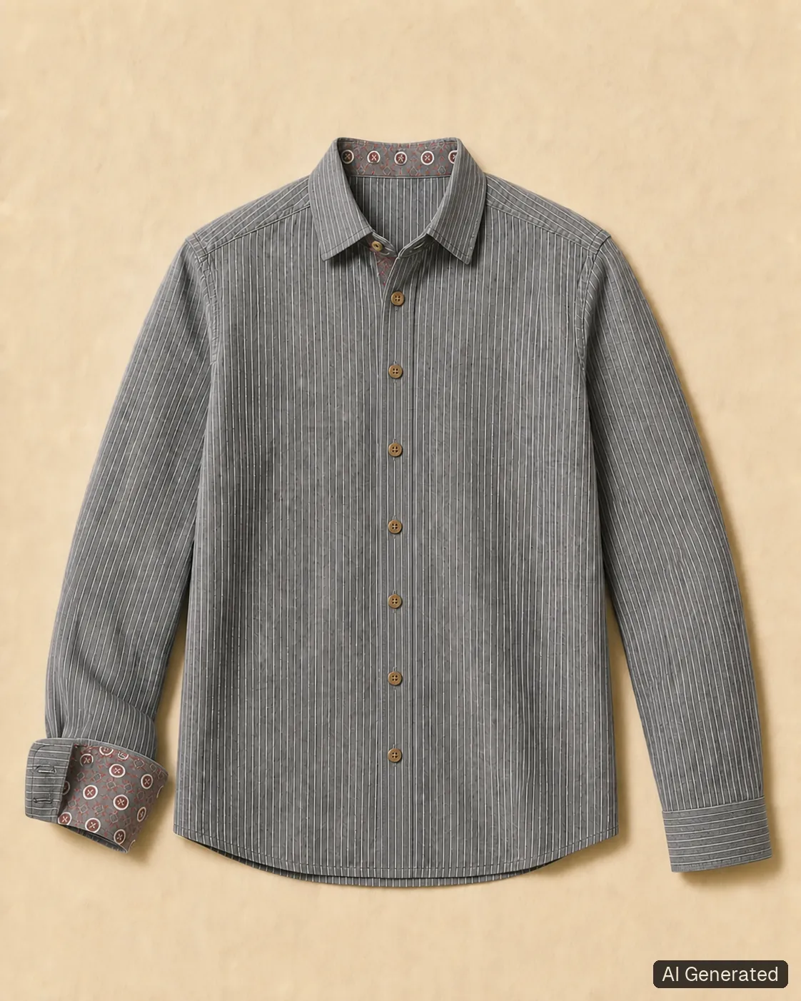 Long-sleeved shirt shown from the front, Tropikera design 16; generated concept image