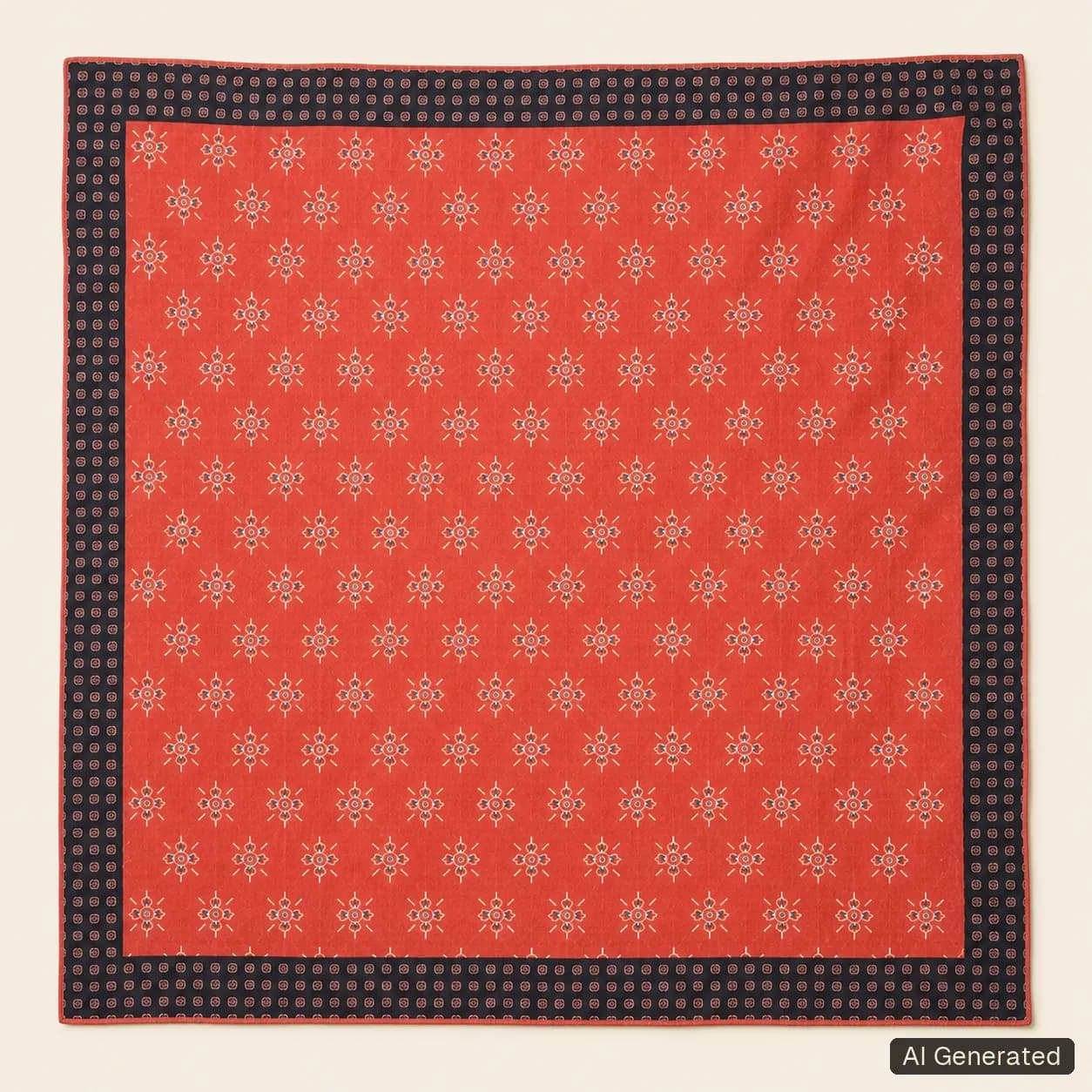 Open square scarf, Tropikera design X; generated concept image